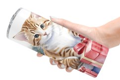 Watercolor Christmas Kitty | Tumbler Sublimation Wrap Product Image 6