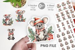 Sticker Watercolor Christmas Koala Product Image 1