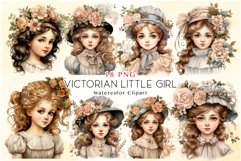 18 Victorian Girl Watercolor Clipart Bundle Product Image 1