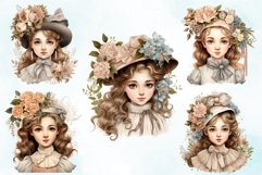 18 Victorian Girl Watercolor Clipart Bundle Product Image 3