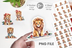 Sticker Watercolor Christmas Lion Product Image 1