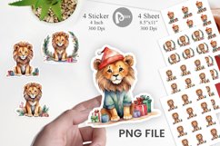 Sticker Watercolor Christmas Lion Product Image 1