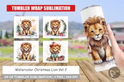 Tumbler Wrap Watercolor Christmas Lion Product Image 1