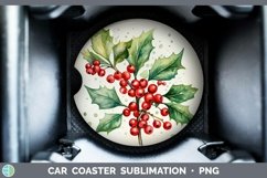 GorgeousWatercolor Christmas Car Coaster design.