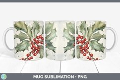 GorgeousWatercolor Christmas Mug Wrap design.