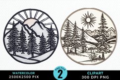 Watercolor Christmas Mix PNG Clipart Product Image 1