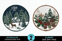 Watercolor Christmas Mix PNG Clipart Product Image 1