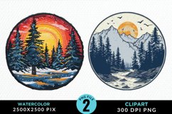 Watercolor Christmas Mix Design Clipart Product Image 1