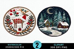 Watercolor Christmas Mix Design Clipart Product Image 1