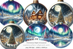 Watercolor Christmas Night Ornament Clipart Product Image 1