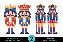 Watercolor Christmas Nutcracker Design Clipart Product Image 1