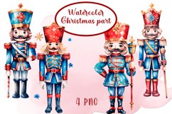 Watercolor Christmas Nutcracker Clipart, Nutcracker PNG Product Image 1
