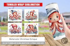 Tumbler Wrap Watercolor Christmas Octopus Product Image 1