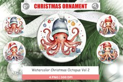 Christmas Ornaments Watercolor Christmas Octopus Product Image 1