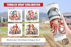 Tumbler Wrap Watercolor Christmas Octopus Product Image 1