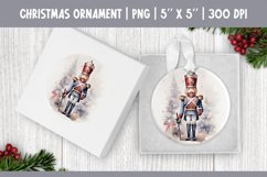 Watercolor Christmas Nutcracker Ornament Sublimation Design Product Image 1