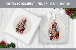 Watercolor Christmas Nutcracker Ornament Sublimation Design Product Image 1