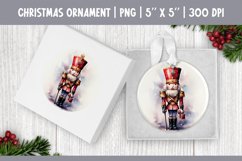Watercolor Christmas Nutcracker Ornament Sublimation Design Product Image 1