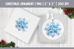Watercolor Christmas Snowflake Ornament Sublimation Design Product Image 1