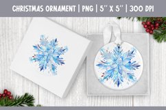 Watercolor Christmas Snowflake Ornament Sublimation Design Product Image 1