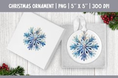 Watercolor Christmas Snowflake Ornament Sublimation Design Product Image 1