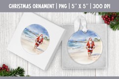 Watercolor Christmas Santa Ornament Sublimation Design PNG Product Image 1