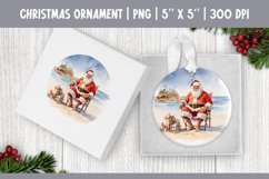 Watercolor Christmas Santa Ornament Sublimation Design PNG Product Image 1
