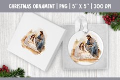 Watercolor Christmas Ornament Sublimation Design Jesus Birth Product Image 1