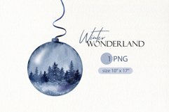 watercolor christmas ornament clipart winter wonderland ornament clipart PNG