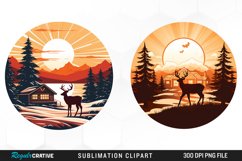 Watercolor Christmas Ornament House PNG Set Clipart Product Image 1