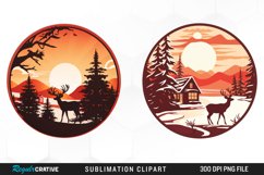 Watercolor Christmas Ornament House Design Clipart Product Image 1