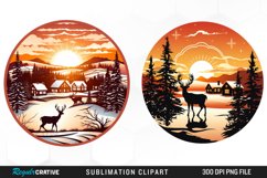 Watercolor Christmas Ornament House Design Clipart Product Image 1