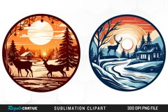 Watercolor Christmas Ornament House Design Clipart Product Image 1