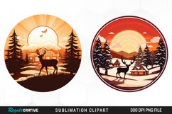 Watercolor Christmas Ornament House PNG Set Clipart Product Image 1