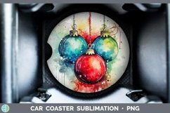 GorgeousWatercolor Christmas Car Coaster design.