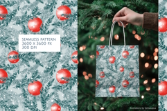 Watercolor Christmas Ornaments Seamless Pattern Product Image 2