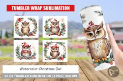 Tumbler Wrap Watercolor Christmas Owl Product Image 1