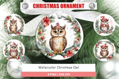 Christmas Ornaments Watercolor Christmas Owl Product Image 1