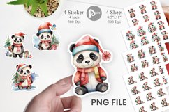 Sticker Watercolor Christmas Panda Product Image 1