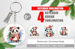 Keychain Watercolor Christmas Panda Product Image 1