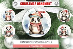 Christmas Ornaments Watercolor Christmas Panda Product Image 1