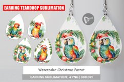 Earring Teardrop Watercolor Christmas Parrot Product Image 1