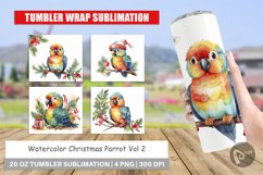 Tumbler Wrap Watercolor Christmas Parrot Product Image 1