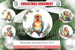 Christmas Ornaments Watercolor Christmas Parrot Product Image 1