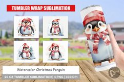 Tumbler Wrap Watercolor Christmas Penguin Product Image 1
