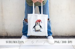 Cute watercolor Christmas penguin clipart- 1 png file Product Image 4