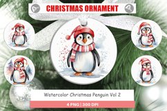 Christmas Ornaments Watercolor Christmas Penguin Product Image 1