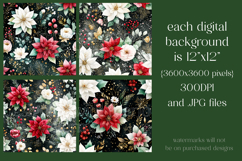 Christmas Pattern, Red White Poinsettia Christmas Pattern 13 Product Image 2
