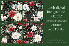 Christmas Pattern, Red White Poinsettia Christmas Pattern 14 Product Image 2