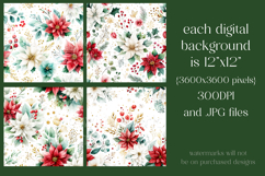 Christmas Patterns, Red White Poinsettia Christmas Pattern 8 Product Image 2